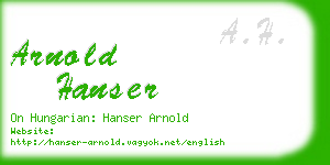 arnold hanser business card